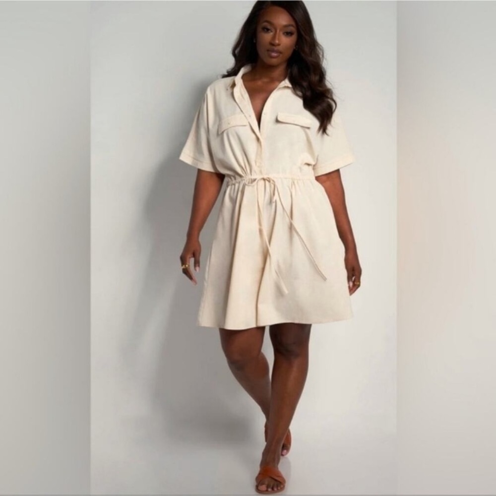 Rebdolls Cream Short-Sleeve Romper